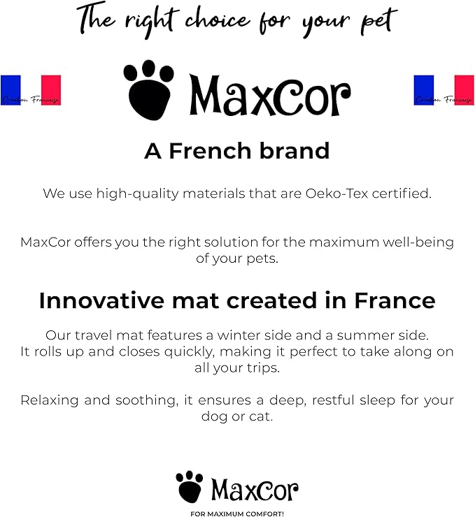 Small Rectangular Beige Cat and Dog Bed - Relieves and Preserves Joints - Reversible Summer/Winter mat and Easy to Carry - Machine Washable and Does Not Deform