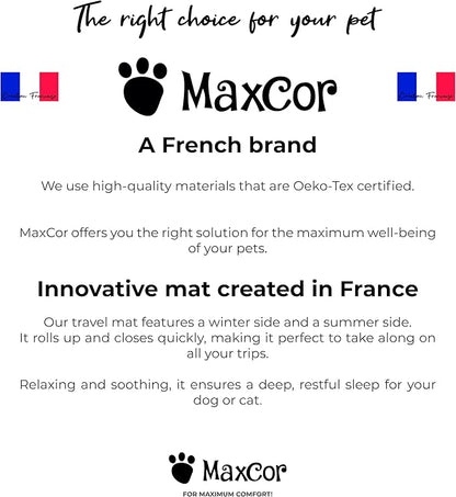 Small Rectangular Beige Cat and Dog Bed - Relieves and Preserves Joints - Reversible Summer/Winter mat and Easy to Carry - Machine Washable and Does Not Deform