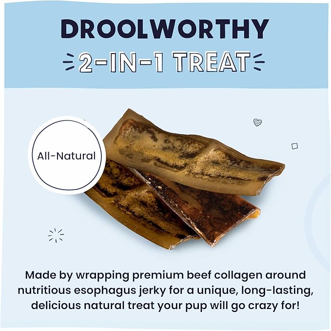 Pawstruck 2-in-1 Collagen Wrapped Jerky Natural Treats for Dogs - 5 Slices - Limited Ingredient Grain Free for Small, Medium, and Large Dogs