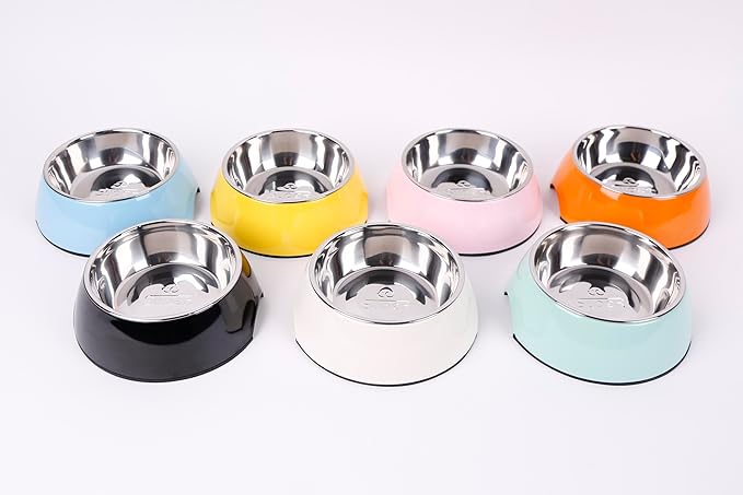 Pet Bowls Stainless Steel Dog Cat Pet Bowl Universal Pet Water and Food Bowls 4 Sizes and 5 Colors Available (M, Blue)