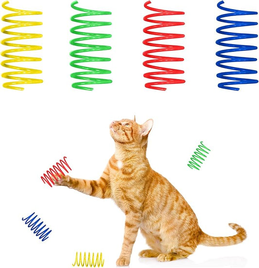 SPOT Wide Colorful Springs Cat Toys - Bouncy Coils for Medium Indoor Cat Breeds to Bite, Swat, Chase - Keeps Cats & Kittens Entertained for Hours - 2 inches Long, 10 Pcs, Multi Colors