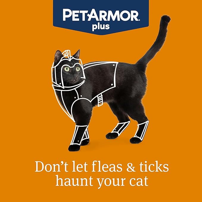 PetArmor Plus Flea and Tick Prevention for Cats, Cat Flea and Tick Treatment, 3 Doses, Waterproof Topical, Fast Acting, Cats Over 1.5 lbs