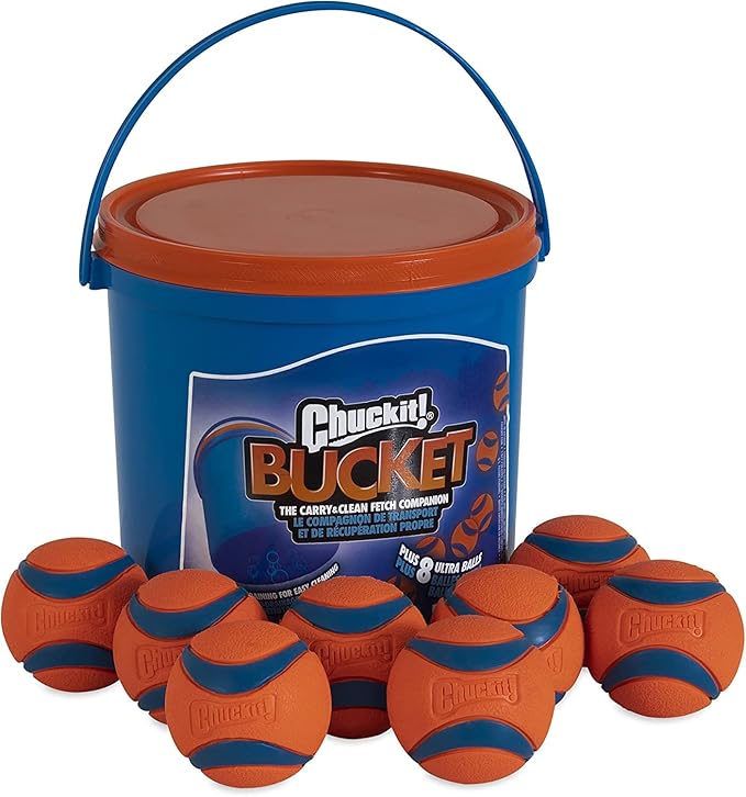 Nerf Dog Tennis Ball Blaster (16 Inch) and Chuckit! Ultra Ball (2.5" Diameter, Pack of 8)
