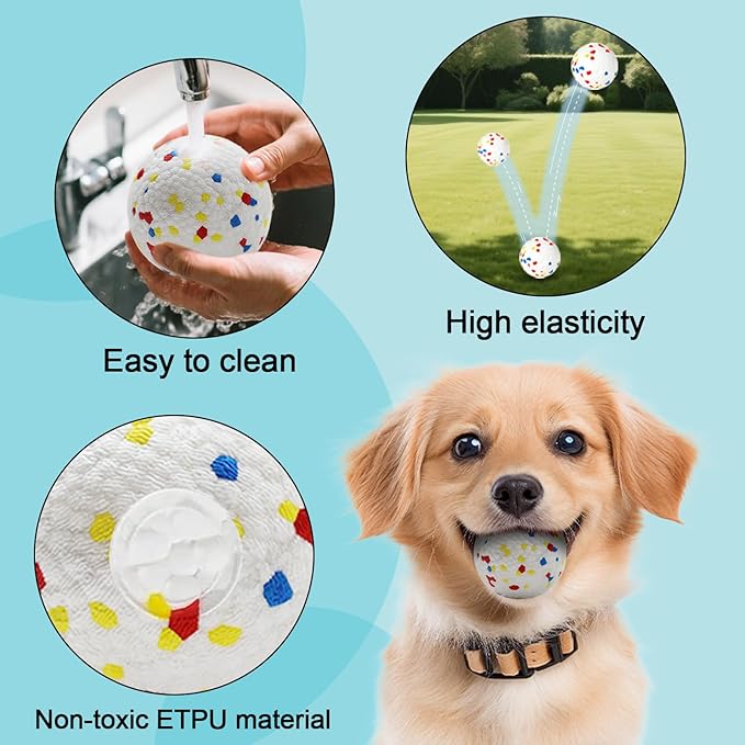 6 Pack Dog Balls, Refill for Automatic Launchers, Specially Designed for Dogs That Like to chew, 2.2inch Stain-Resistant, Perfect for 2.3 Inch Automatic Dog Ball Launcher (ETPU Material)