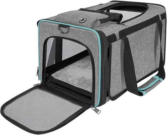 Airline Approved Pet Carrier Small Dog & Cats Under 15 lbs - 18x11x11 Inch Soft-Sided TSA Compliant Travel Bag for American, Delta & United Airlines Flight