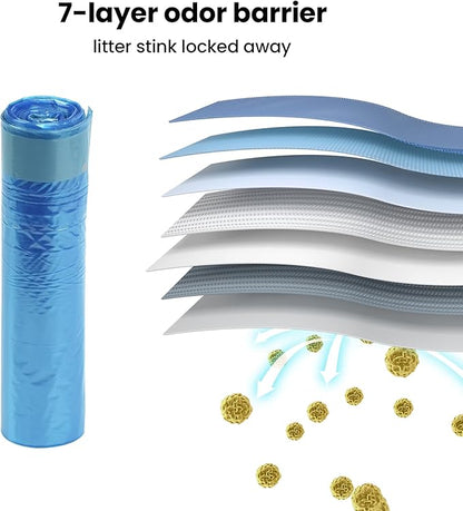 Cat Litter Trash Can, GKJ Cat Litter Bin | Garbage Disposal Diaper Pail | No Smell Cat Litter Pail | Pet Waste Pail for Cats, Dogs, Includes 1 Roll Refill Bag