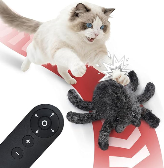 Cat Toys Interactive Remote Control Cat Toy Horror Spider Moving Cat Toy 2 Modes Interactive Cat Toys for Indoor Cats with 3 Speeds