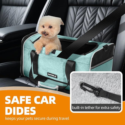 Top Load Medium Cat Carrier Private Curtain, United Approved TSA Pet Travel Crate Suitcase, Soft-Sided Small Dog Vet Friendly Carry Bag 18 x 11 x 11 Inch Delta, American Airline Undereat Teal