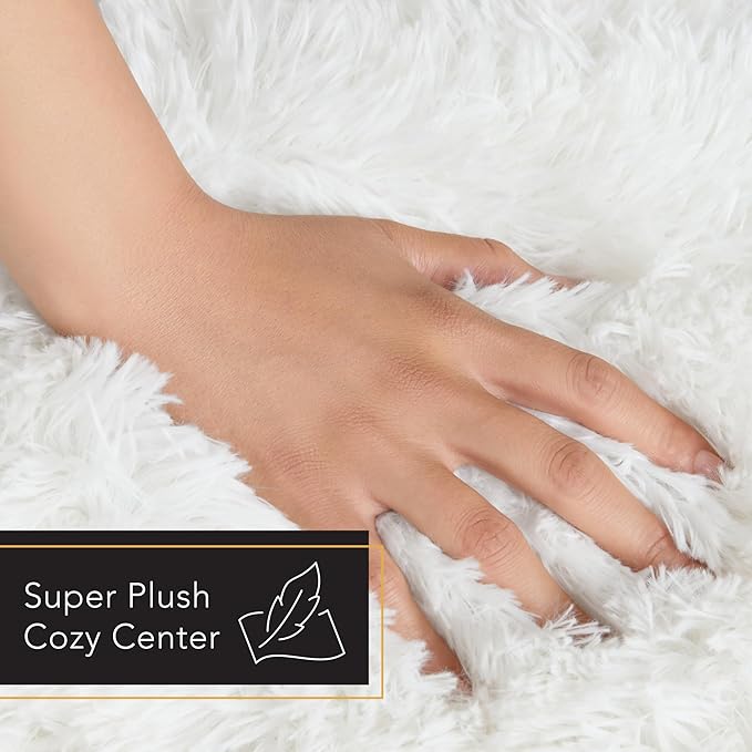 Town & Country Luxe CuddleTown Fuzzy Solid Donut Pet Bed, Soft, Cozy & Calming, Non-Slip Bottom, 100% Machine Washable, Cream, Small 24"x24"x7" Round