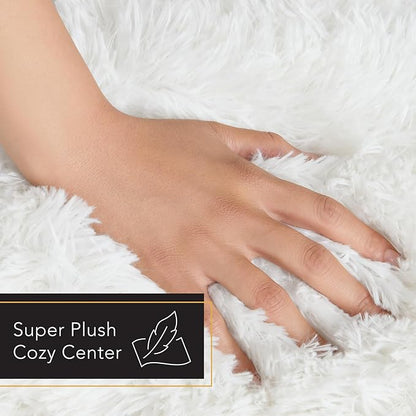 Town & Country Luxe CuddleTown Fuzzy Solid Donut Pet Bed, Soft, Cozy & Calming, Non-Slip Bottom, 100% Machine Washable, Cream, Small 24"x24"x7" Round