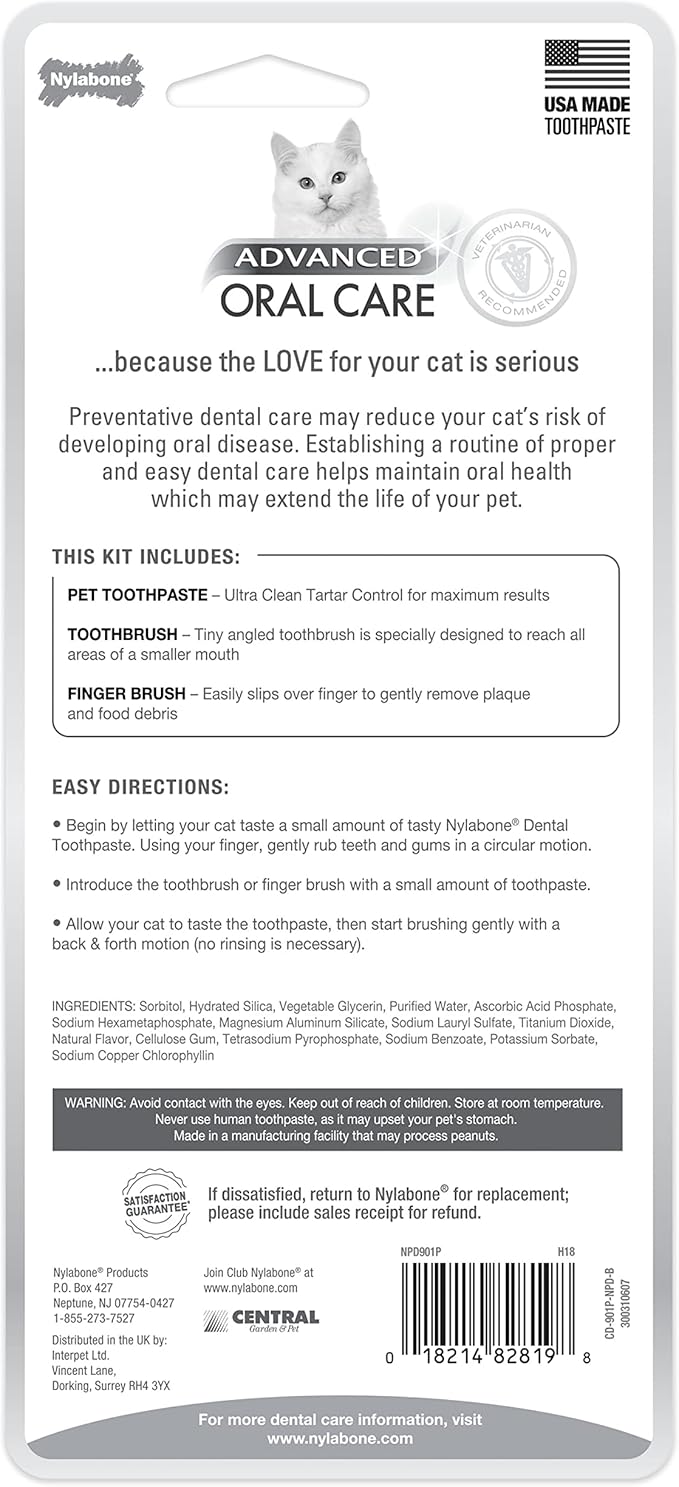 Nylabone Advanced Oral Care Cat Dental Kit Original (3 Count)