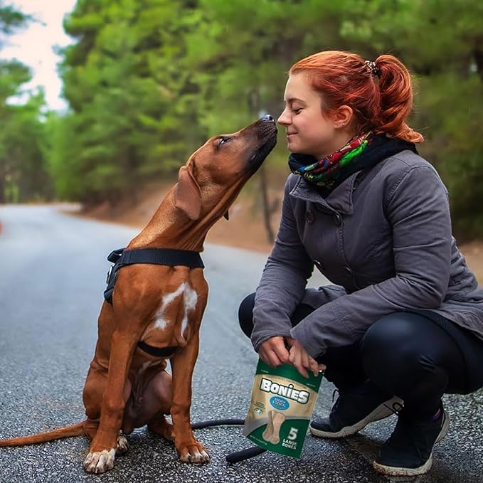 Bonies Natural Breath and Dental Formula Medium-Sized Single Bone - All-Natural Ingredients, Fresh Breath, Cleans Teeth, Low Calories, Chicken Flavor, Medium Dogs, 1 Bone