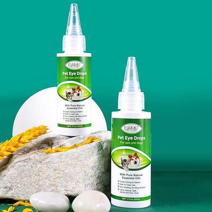 Eye Drops for Dogs, Cats and Dogs Eye Drops, Dog Eye Infection Treatment Relieve Eyes Itching & Irritation, Pink Eye & Allergies Symptoms Safe & Gentle Formula
