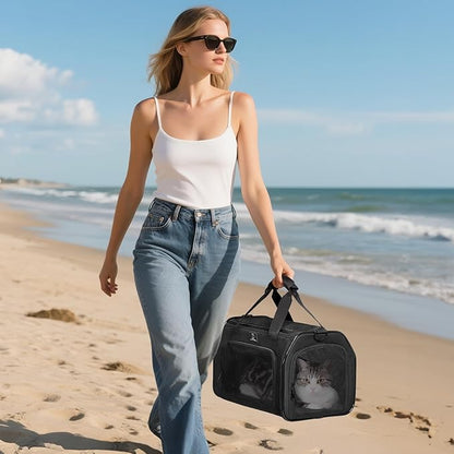 A4Pet Pet Carrier Airline Approved, Soft-Sided Carrier for Small Cats and Puppy, 17x11x11 Inches