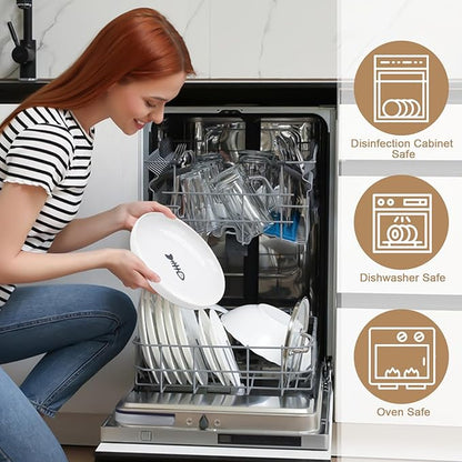 Shallow Elevated Cat Bowls with Bamboo Stand, 5.9 Inch Wide Ceramic Cat Dish Whisker Friendly,Pet Food and Water Plates