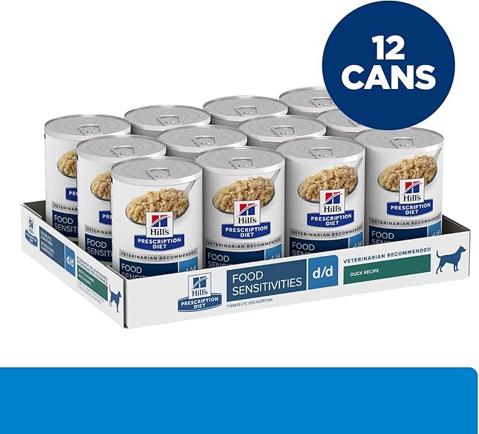 Hill's Prescription Diet d/d Skin/Food Sensitivities Duck Formula Wet Dog Food, Veterinary Diet, 13 oz. Cans, 12-Pack