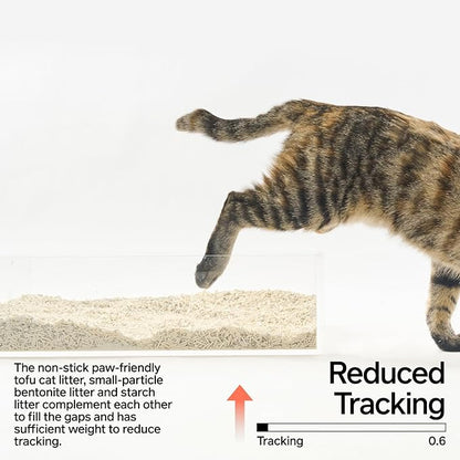 pidan Mix Cat Litter,Tofu Cat Litter with Bentonite Starch 60%:30%:10%,Absorbent and Fast Drying,Flushable,Selected Quality Pea Dregs,5-Fold Water Absorption,Strong Clumping (Upgraded-5.3lb×2bag)