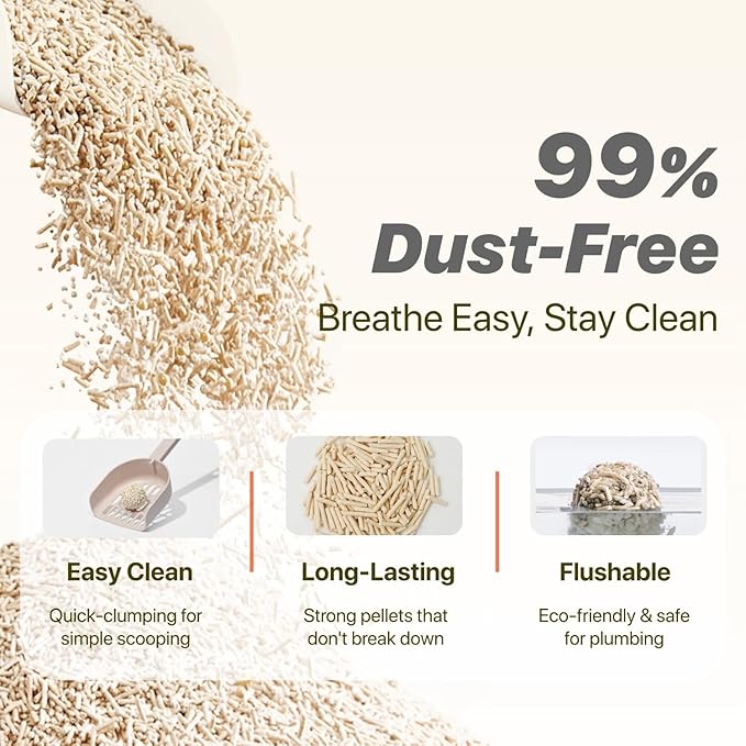 Michu Tofu Cat Litter Gen3 – 100% Natural & Biodegradable Clumping Formula, Fast-Clumping, Odor-Control, Flushable, Low-Tracking, Dust-Free – Value Box, 2 Boxes=22 lb, Original