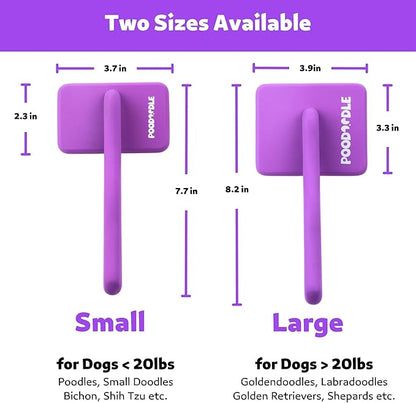 Small Slicker Brush, Purple, Hair Brush for Curly Wavy Haired Dogs - Poodles, Doodles, Bichon, Bernese Mountain Dog, Cocka Spaniels - Detangling, Grooming, Deshedding - 1 inch