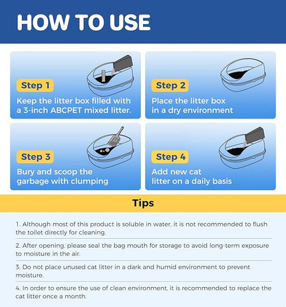 Cat Litter Clumping Mixed Cassava Cat Litter Clumping Tapioca Litter with Odor Control, Dust-Free, Unscented Natural Litter Sodium-Based for Kittens, 18 Ib