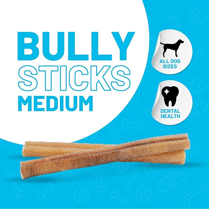 Sitka Farms Bully Sticks 6 inch - 20 Count - Bully Sticks All Natural Dog Treats from Free Range Grass-Fed Beef, Grain & Rawhide Free - Long Lasting Chew for Aggressive Chewers