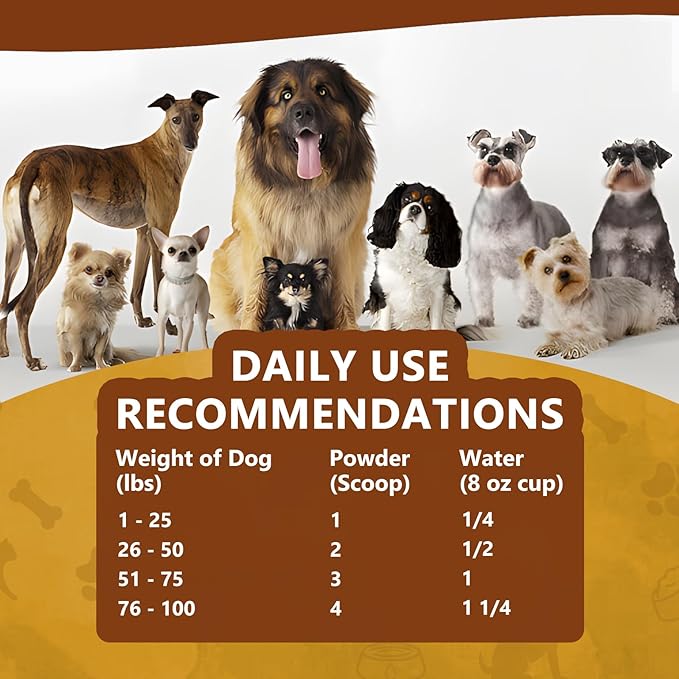 Zammex Grass-Fed Beef Bone Broth Protein Powder for Dogs & Cats - Joint & Bone Support, Healthy Fur Enhancer, Pet Food Topper for Dry & Wet, 10.58oz