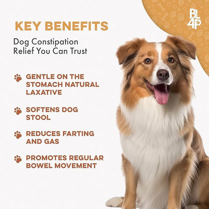 Dog Laxative Constipation Relief, Dog Stool Softener Remedy Eases Irregular Bowel Movements, Scooting & Rectal Itching; Supports Canine Digestion & Canine Gas Relief, 400 Odorless, Tasteless Pills