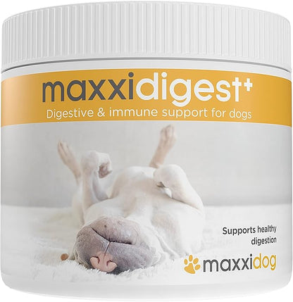 maxxipaws maxxidigest+ Prebiotic & Probiotic for Dogs 7oz | Dog Probiotic Powder with Advanced Digestive Enzymes for Gut Health & Immunity | Supports Digestion, Food Sensitivities & Itchy Skin