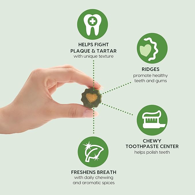 Ark Naturals Soft Brushless Toothpaste for Large Breeds, 18 oz Bag, Soft-Baked Dog Dental Chew with Toothpaste Center, Freshen Breath, Reduce Plaque & Tartar