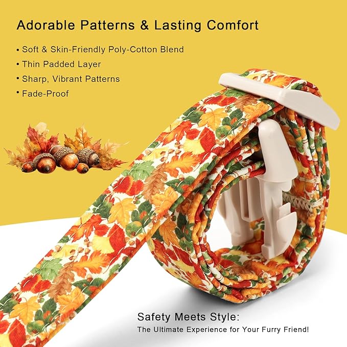 Fall Dog Collar Cute Autumn Leaves Puppy Collar - Light Comfortable Adjustable Pet Collars for Small Medium Large Girl Boy Dogs M