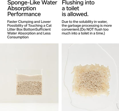 pidan Tofu Cat Litter Clumping,Flushable,Ultra Absorbent and Fast Drying, 100% Natural Ingredients Litter,Solubility in Water,Really Dust-Free,Less Scattering (5.3lb×1bag)