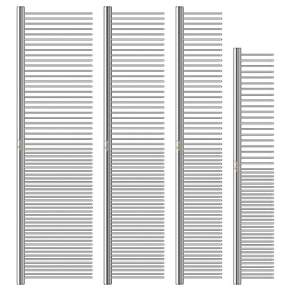 WRW Stainless Steel Dog Combs [4 Pcs], Groom Like a Professional, Coarse Pet Butter Comb for Dog ＆ Cat, Rounded Corners Prevent Friction and Breakage, 4 Sizes of Steel Teeth Fit Most Pet Fur