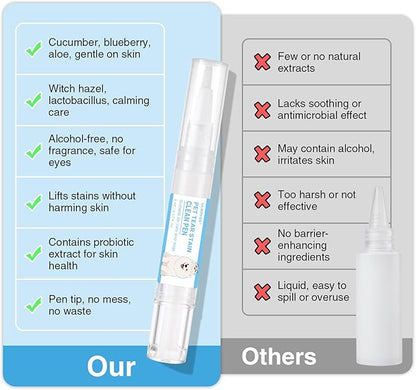 Tear Stain Remover for Dogs & Cats, Natural Gentle Pet Tear Stain Clean Pen,Effectively Cleans Tear Stains, Eye Discharge & Debris, Pefect for White Dogs