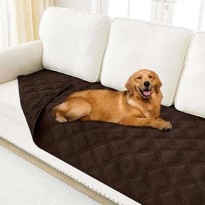 Smiry Waterproof Dog Bed Cover Blanket 40x80, Soft Reversible Pet Blanket, Washable Leakproof Cats Dogs Couch Cover for Sofa, Couch, Furniture, Lattice, Chocolate/Chocolate