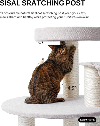 Extra Large Cat Tree for Maine Coon,65 Inches Tall Cat Tree Tower for Indoor Cats Large Adult 20 lbs,XXL Heavy Duty Luxury Sturdy Cat House with Big Hammock,Sisal Scratching Post,Condo