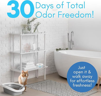 Cat Litter Deodorizer Jar (1 Fresh Scent and 1 Fragrance Free, 16 Oz, Pack of 2) - Cat Litter Odor Absorber Gel - Litter Box Pet Air Freshener - Litter Odor Eliminator to Freshen Air