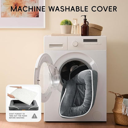 Homemate Dog Bed Medium Size Dog 28x23 inch with Orthopedic Foam Waterproof Outdoor Pet Cat Bed Sofa Supplies with Toy Dogs Crate Pad Couch with Removable Washable Cover & Non-Slip Botton Dark Grey