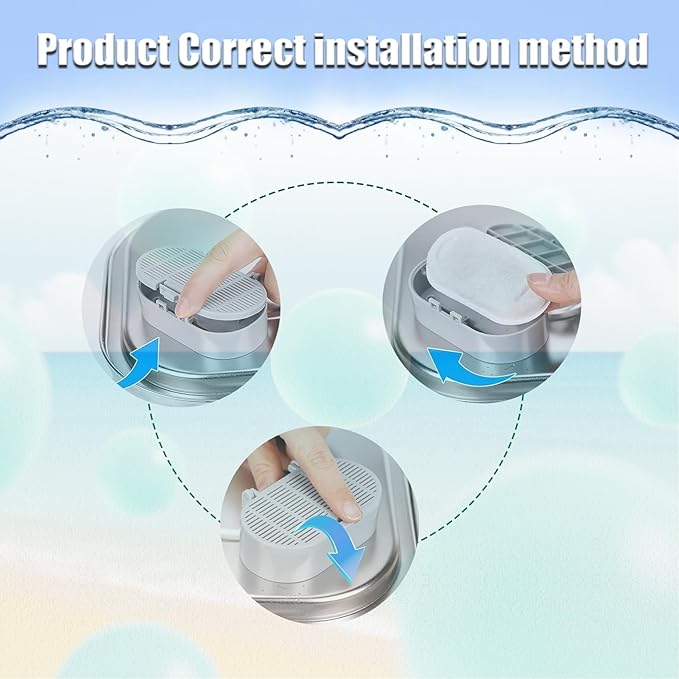 Cat Water Fountain Filter, 8 Pack Cat Fountain Filter Replacement for 108oz/3.2L & 74oz/2.2L Stainless Steel cat Water Dispenser, Pet Fountain Filters Replacement