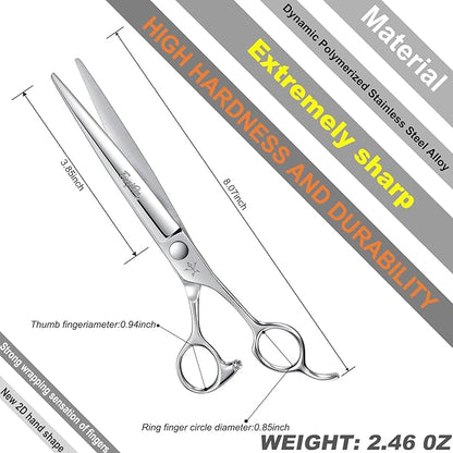 High-end Professional Dog Grooming Scissors Pet Grooming Shears 7.5 Inches Extremely Very Sharp Made Of Stainless Steel Alloy By Hand For Dog Cat Groomer