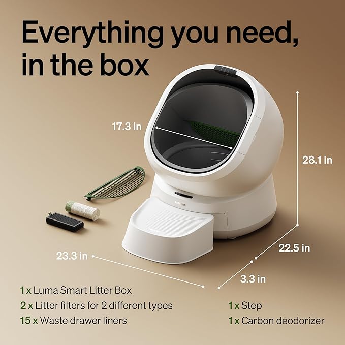 PETLIBRO Luma Automatic Cat Litter Box AI-Camera Waste Analysis, Auto Odor-Control Self Cleaning Cat Litter Box with Multi-Cats Recognition, Smart App Usage Tracking, Safety Sensors and Large Open Top