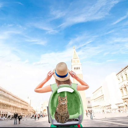 Travel Backpack Bubble Carrying Bag for Small Medium Dogs Cats, Space Capsule Pet Carrier Dog for Hiking, Airline Approved - Green