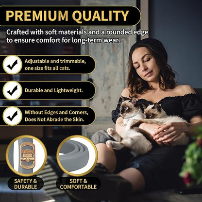 YOTANGO 4 Pack Flea Collar for Cats, 32 Months Flea and Tick Prevention for Cats, Waterproof Cat Flea Collar, Cat Flea and Tick Treatment, Adjustable Flea and Tick Collar for Cats Kittens-Black&Gray