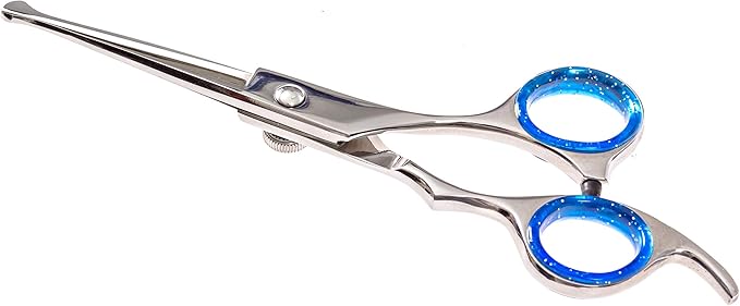 Laazar Pro dog grooming scissors, Straight Pet grooming shears, with Safety Round Tip, Ball Point for easy and safe use. | Premium Sharp Long Lasting Professional Hair Trimming Scissors (5.5 Inches)