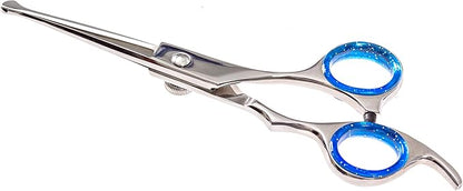 Laazar Pro dog grooming scissors, Straight Pet grooming shears, with Safety Round Tip, Ball Point for easy and safe use. | Premium Sharp Long Lasting Professional Hair Trimming Scissors (5.5 Inches)
