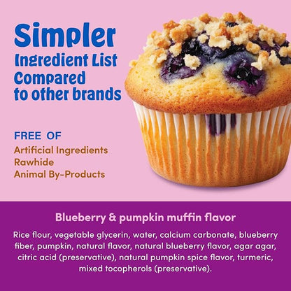 N-Bone Mega-Bone Long-Lasting Dog Chews, Blueberry Pumpkin Muffin Flavor, 6count, 16.8oz