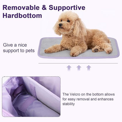 Pecute Dog Purse Carrier, Dog Carrier with Pockets for Small Dogs, Fits Dogs 5.5 lbs to 11 lbs, Cat and Puppies Tote Bag, Outing, Travel, Vet, Purple