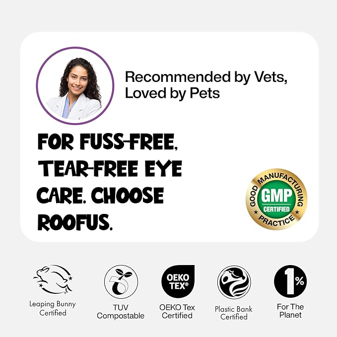 Eye Wipes 100 Counts - Dog Tear Wipes to Removes Tear Stains & Eye Residue - Hypoallergenic Pet Eye Cleaner Wipes for Cats & Dogs - Safe and Effective for Dogs & Cats
