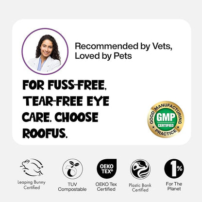 Eye Wipes 100 Counts - Dog Tear Wipes to Removes Tear Stains & Eye Residue - Hypoallergenic Pet Eye Cleaner Wipes for Cats & Dogs - Safe and Effective for Dogs & Cats