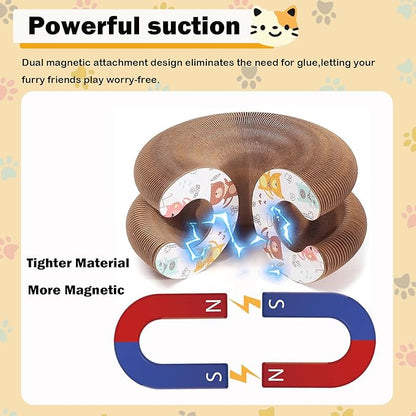 Magic Organ Cat Scratching Board Adventure Toy with Bell and Catnip Balls Foldable and Changeable Shape Accordion Toy Ultimate Interactive Mental & Physical Exercise Cat Toys for Indoor Cats