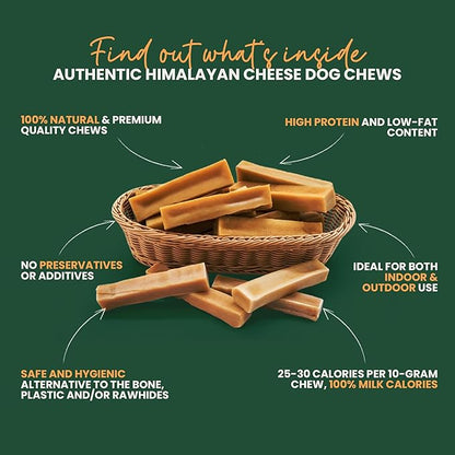 Authentic Himalayan Yak Cheese for Dogs - XXLarge (Pack of 5) - Sourced from Pristine Himalayan Foothill, Rawhide-Free, NO preservatives